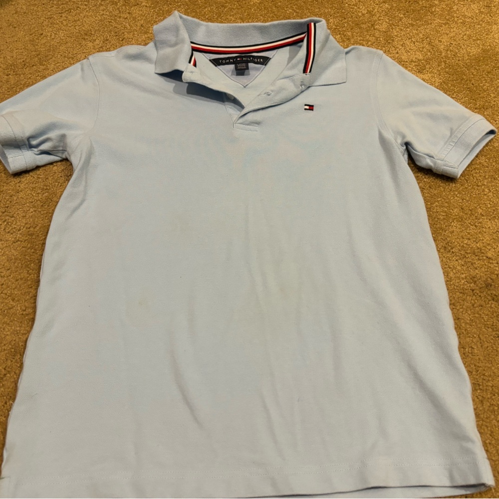 Light blue Tommy Hilfiger polo boys sz lg 16-18